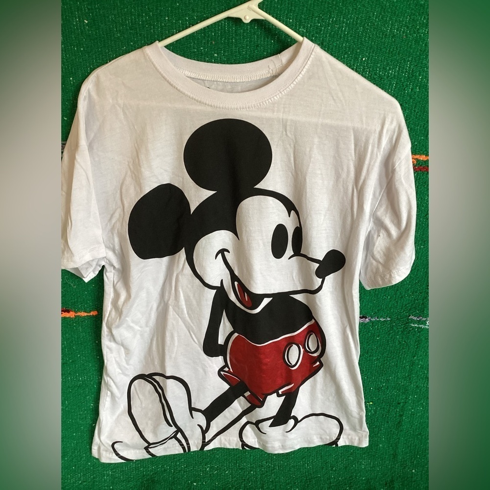 Jerry Leigh Women's Disney Metallic Mickey Short Sleeve T-Shirt SZ 11/13